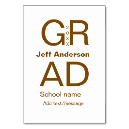 Tarjeta De Mesa Tipografía de grado moderna graduación simple míni