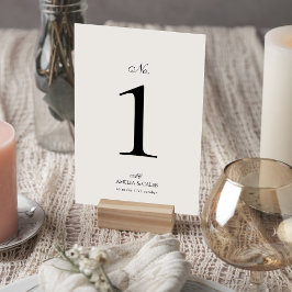 Tarjeta De Mesa Tipografía de monograma moderno para boda con letr