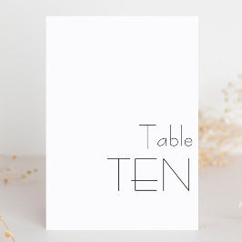 Tarjeta De Mesa Tipografía dramática minimalista en blanco negro