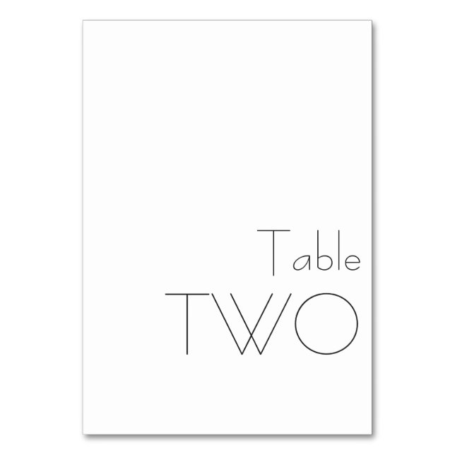 Tarjeta De Mesa Tipografía dramática minimalista en blanco negro D (Anverso)