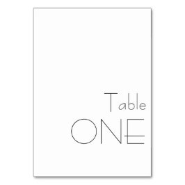 Tarjeta De Mesa Tipografía dramática minimalista en blanco negro U