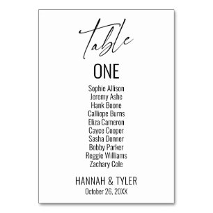 Tarjeta De Mesa Tipografía elegante simple contemporánea
