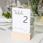 Tarjeta De Mesa Tipografía Minimalista simple moderna blanca<br><div class="desc">Personalizar esta elegante y elegante tarjeta de números de mesa blanca minimalista.</div>