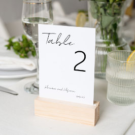 Tarjeta De Mesa Tipografía Minimalista simple moderna blanca