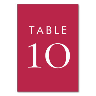 Tarjeta De Mesa Tipografía simple Boda magenta