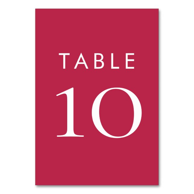 Tarjeta De Mesa Tipografía simple Boda magenta (Anverso)