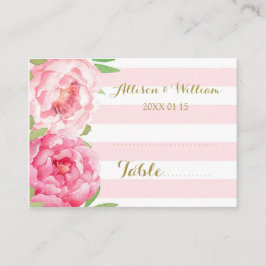 Tarjeta De Mesa Tiras Pink Floral Table Place Setting Cards