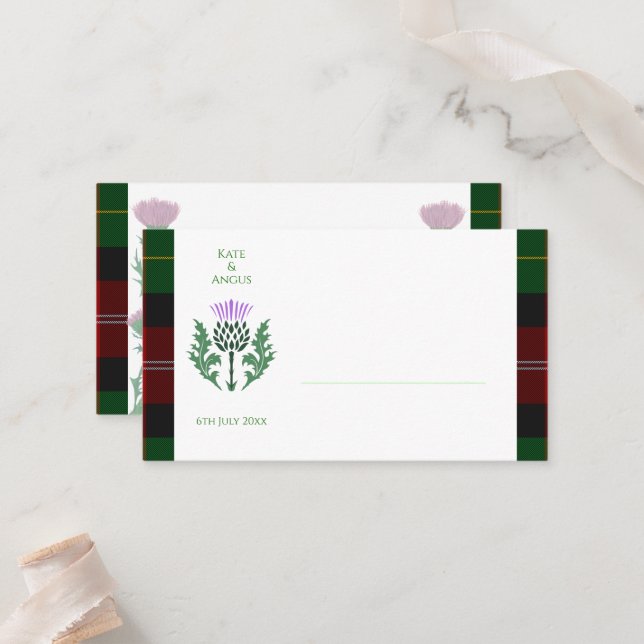 Tarjeta De Mesa Tíster tradicional escocés y escocés (Anverso/Reverso In Situ)