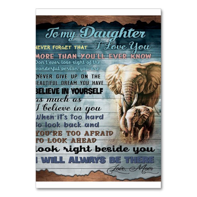 Tarjeta De Mesa To My Daughter Funny Gift | Family Present (Anverso)