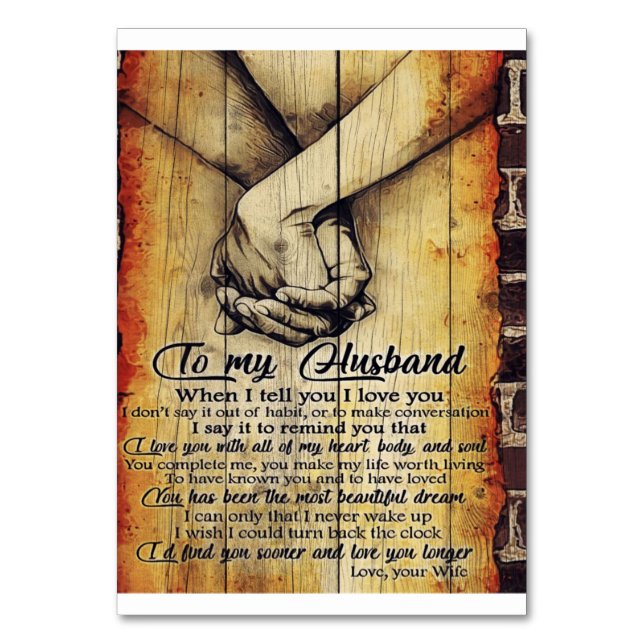Tarjeta De Mesa To My Husband Gift | Cute Husband Gift (Anverso)
