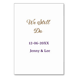 Tarjeta De Mesa Todavía hacemos rosa marrón nombre fecha año boho