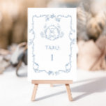 Tarjeta De Mesa Toile de Jouy elegante armazón vintage osito<br><div class="desc">Toile de Jouy elegante marco vintage osito de peluche Número de tabla de coincidencias disponibles.</div>