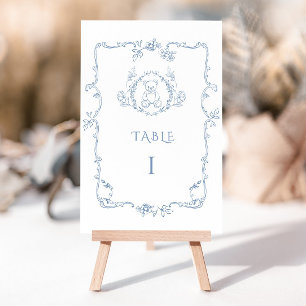 Tarjeta De Mesa Toile de Jouy elegante armazón vintage osito