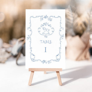 Tarjeta De Mesa Toile de Jouy elegante marco vintage ducha de bebé