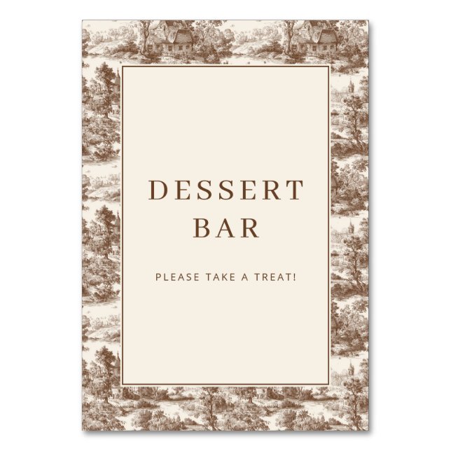 Tarjeta De Mesa Toile de Romance Wedding (Anverso)