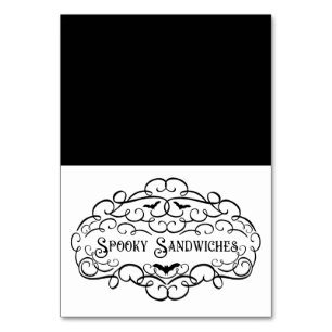 Tarjeta De Mesa Toldos de comida vintage de Halloween Sándwiches e