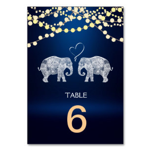 Tarjeta De Mesa TONELADAS DE LOVE-Elephant Night Lights Menu+Table