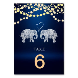 Tarjeta De Mesa TONELADAS DE LOVE-Elephant Night Lights Menu+Table