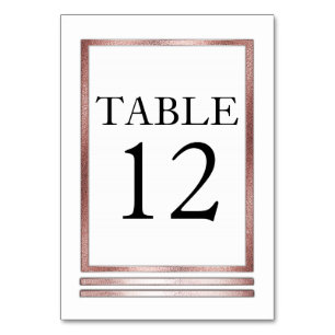 Tarjeta De Mesa Tono de oro Rosa Blanco Moderno Sencillo Elegant
