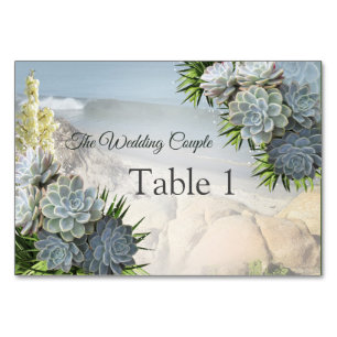 Tarjeta De Mesa Tonos suculentos de azules pálidosTarjetas de mesa