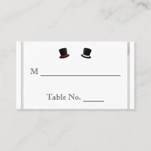 Tarjeta De Mesa Top Hats and Bow Ties Gay Boda Cards
