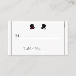 Tarjeta De Mesa Top Hats and Bow Ties Gay Boda Cards