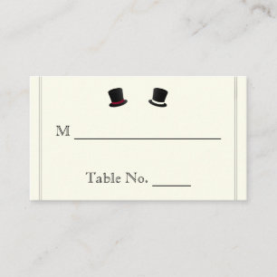 Tarjeta De Mesa Top Hats and Bow Ties Gay Boda Cards