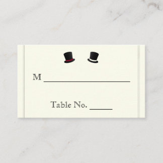 Tarjeta De Mesa Top Hats and Bow Ties Gay Boda Cards