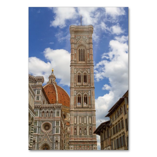 Tarjeta De Mesa Torre de Campana de Giotto en Florencia, Italia (Anverso)