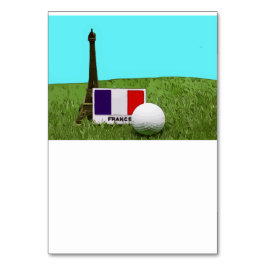 Tarjeta De Mesa Torre Eiffel con bandera francesa y bola de golf