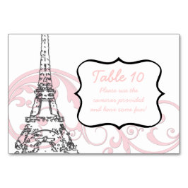 Tarjeta De Mesa Torre Eiffel y Scrolls