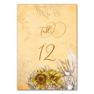 Tarjeta De Mesa Toscana Tracería de textura otoñal