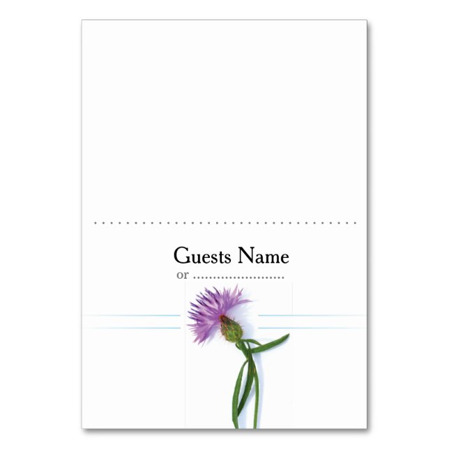 Tarjeta De Mesa Tradicional escocés y Boda celta Thistle (Anverso)