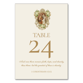 Tarjeta De Mesa Traditional Catholic Wedding Betrothal Mary Joseph