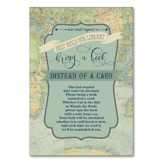 Tarjeta De Mesa Traer un libro Baby Boy Adventure Shower Insertar