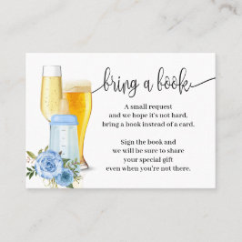 Tarjeta De Mesa Traer un libro Bubbles Blue Baby Shower Insert