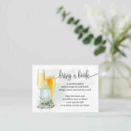 Tarjeta De Mesa Traer un libro Burbujas verde Baby Shower Insertar
