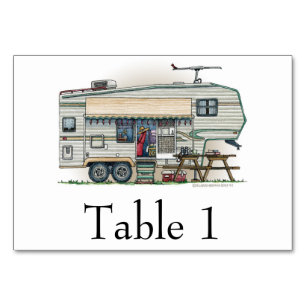 Tarjeta De Mesa Trailer de Viaje de Camper RV Cute Vintage 5ª Rued