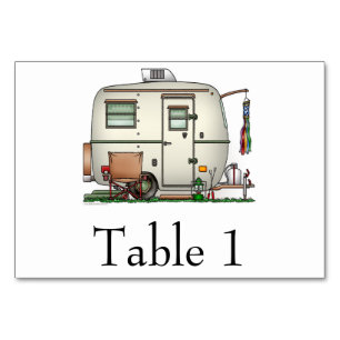 Tarjeta De Mesa Trailer de viaje de caravana de huevos de cristal
