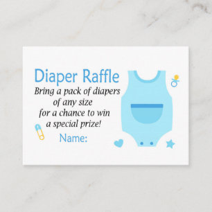 Tarjeta De Mesa Traje para niños Diaper Raffle Tickets