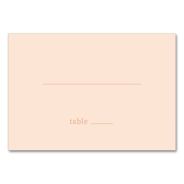 Tarjeta De Mesa Tranquil Peach Minimalist Table Sign (Anverso)