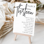 Tarjeta De Mesa TRECE DE LA Tabla con guiones manuales   nombres d<br><div class="desc">Las tarjetas de número de tabla simples y de moda en blanco y negro clásicos hacen una declaración elegante en su boda o evento. Las funciones de diseño "table [number]" se encuentran en una mezcla impresionante de letras clásicas de sif y manuscritas, con nombres de invitados individuales debajo. El diseño...</div>