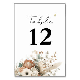 Tarjeta De Mesa Trendy Terracotta Flowers Modern Wedding
