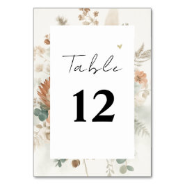 Tarjeta De Mesa Trendy Terracotta Flowers Modern Wedding