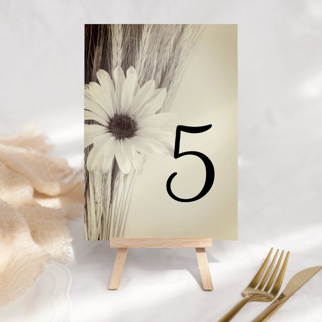 Tarjeta De Mesa Trigo seco y Boda de la granja rural Daisy (Subido por el creador)