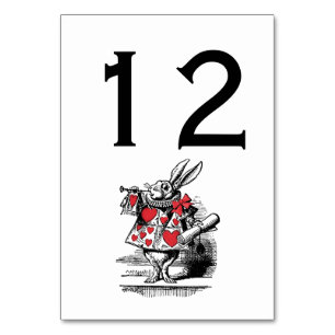 Tarjeta De Mesa Trompetista Conejo Blanco Alice Adv en Wonderland