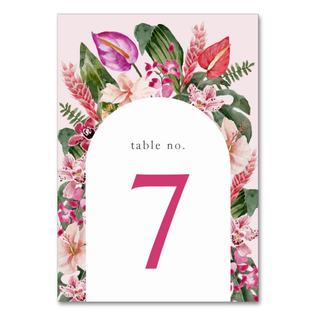Tarjeta De Mesa Tropical Fiesta de Bebé (Anverso)