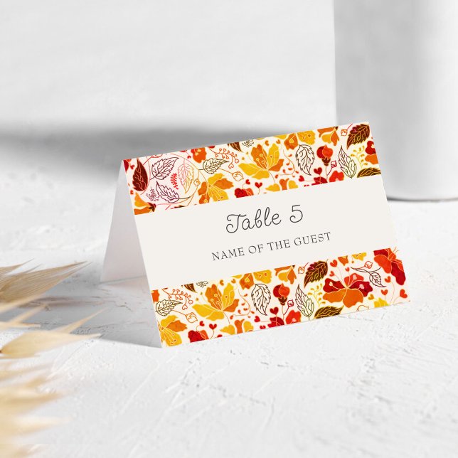 Tarjeta De Mesa Tropical Hibiscus Florals Wedding Place Card (Subido por el creador)