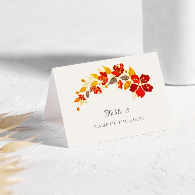 Tarjeta De Mesa Tropical Hibiscus Florals Wedding Place Card (Subido por el creador)