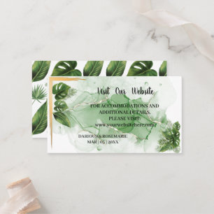 Tarjeta De Mesa TropicalPalm Visita nuestra página web Boda Insert